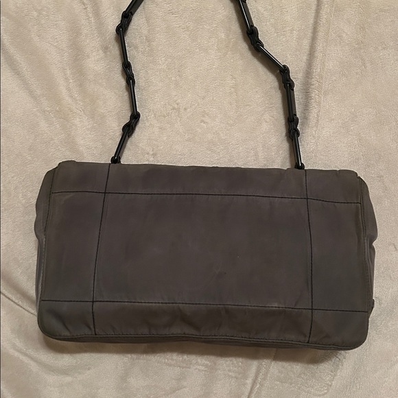 Prada Gray Nylon Black Link Strap Shoulder Bag - Picture 4 of 15